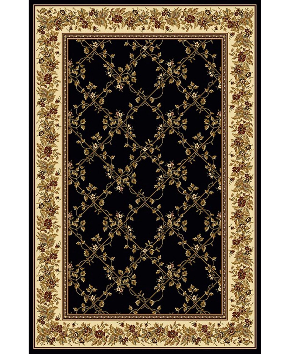 Closeout! Km Home 1427/1721/Black Navelli Black 5'5" x 8'3" Area Rug