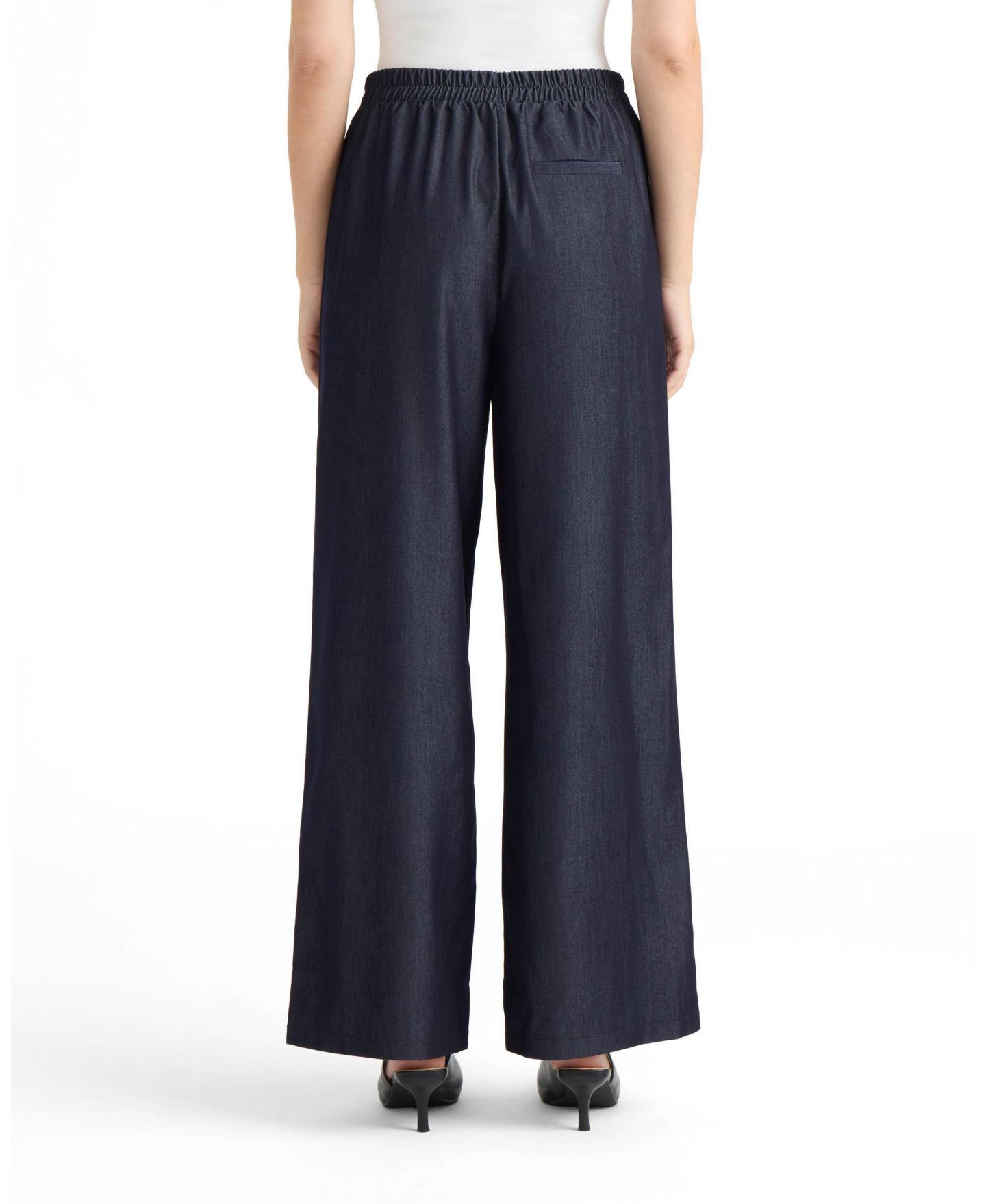 Женские брюки Ellen Tracy Wide-Leg Front-Pleated, цвет: Тёмный джинсовый — фото 2