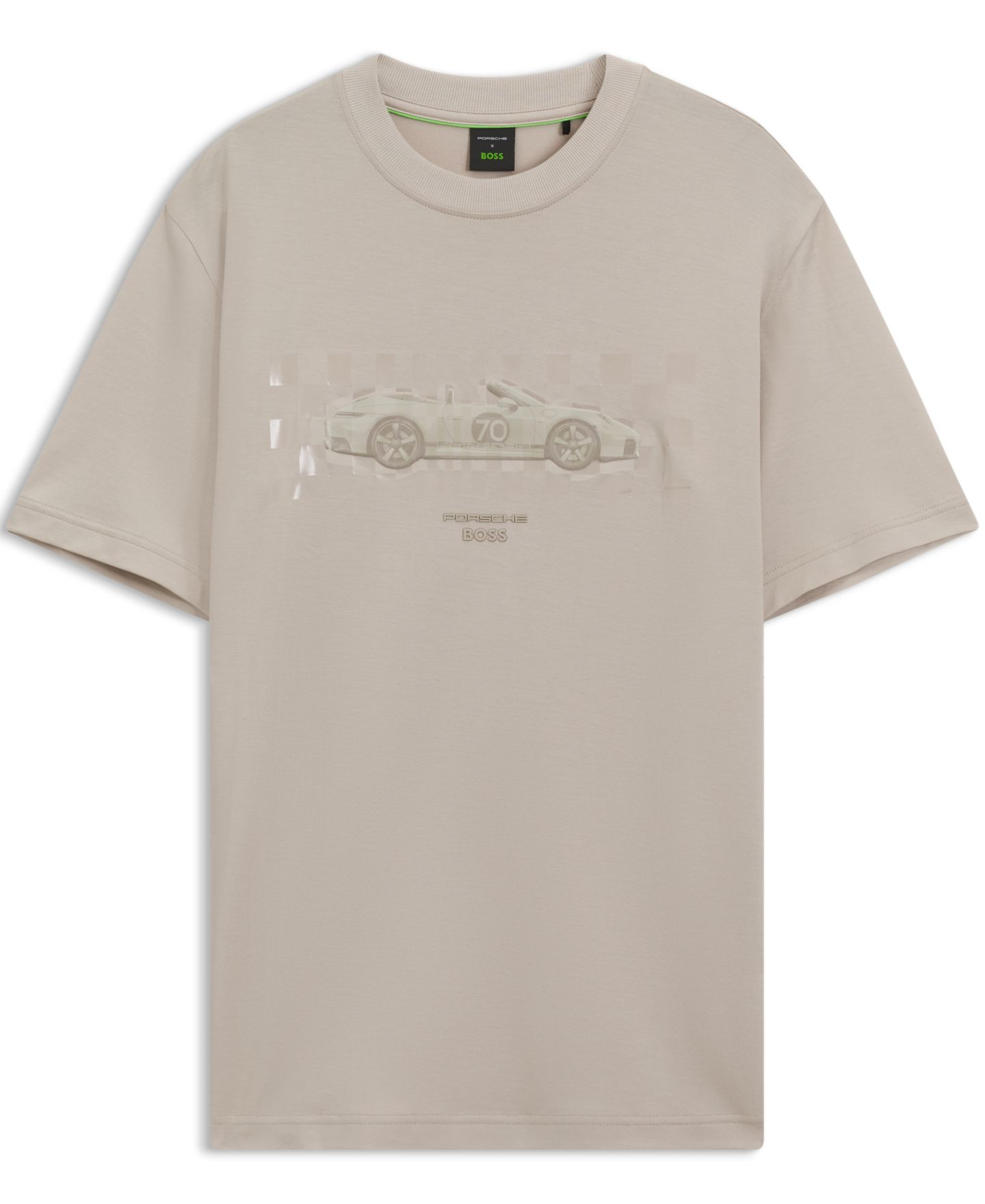 Мужская футболка Hugo Boss Porsche x BOSS Gloss Artwork Graphic Crewneck, цвет: Бежевый — фото 3
