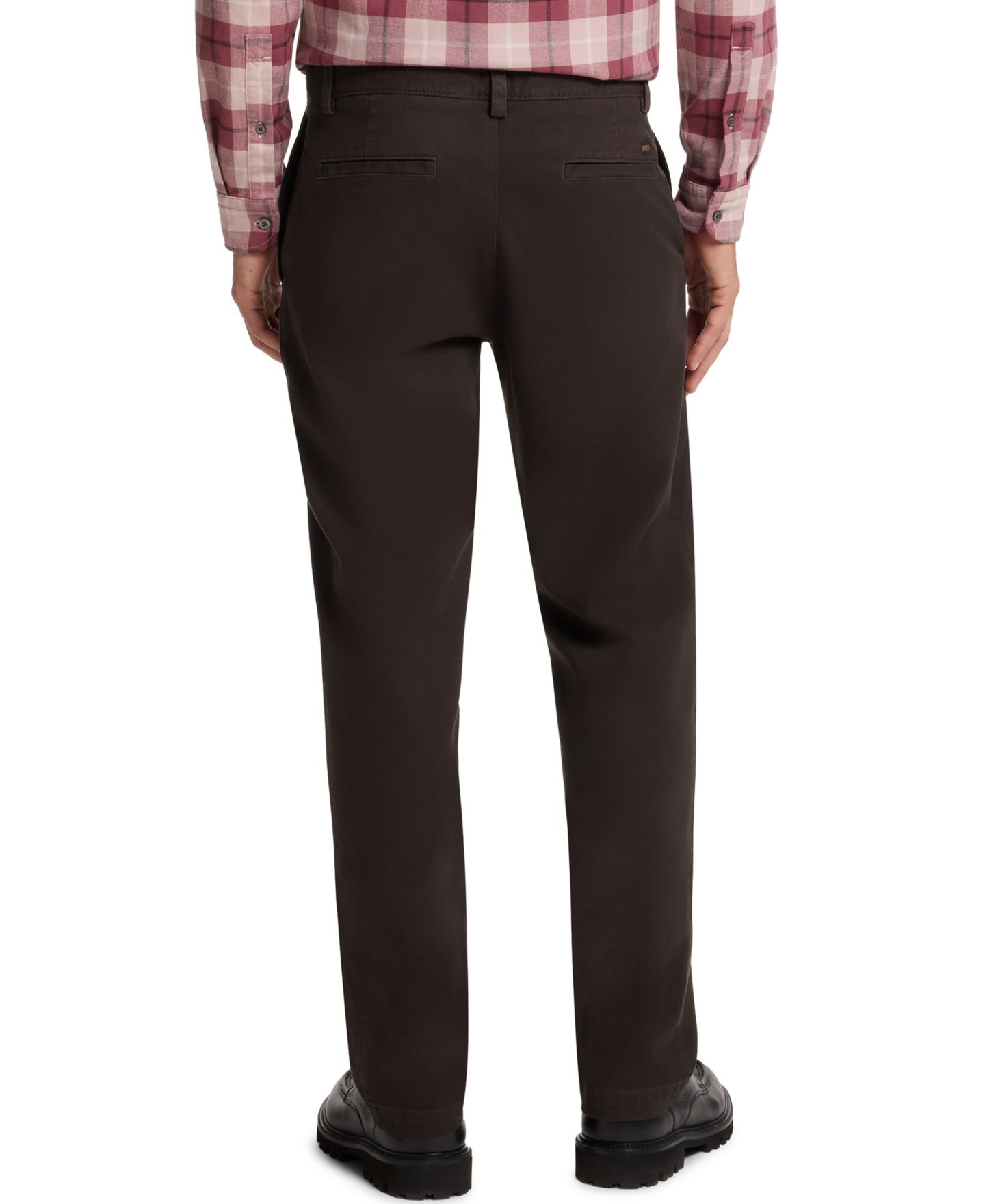 Мужские брюки Hugo Boss Slim-Fit Stretch Straight-Leg Cotton-Blend Chino, цвет: Тёмный коричневый — фото 6