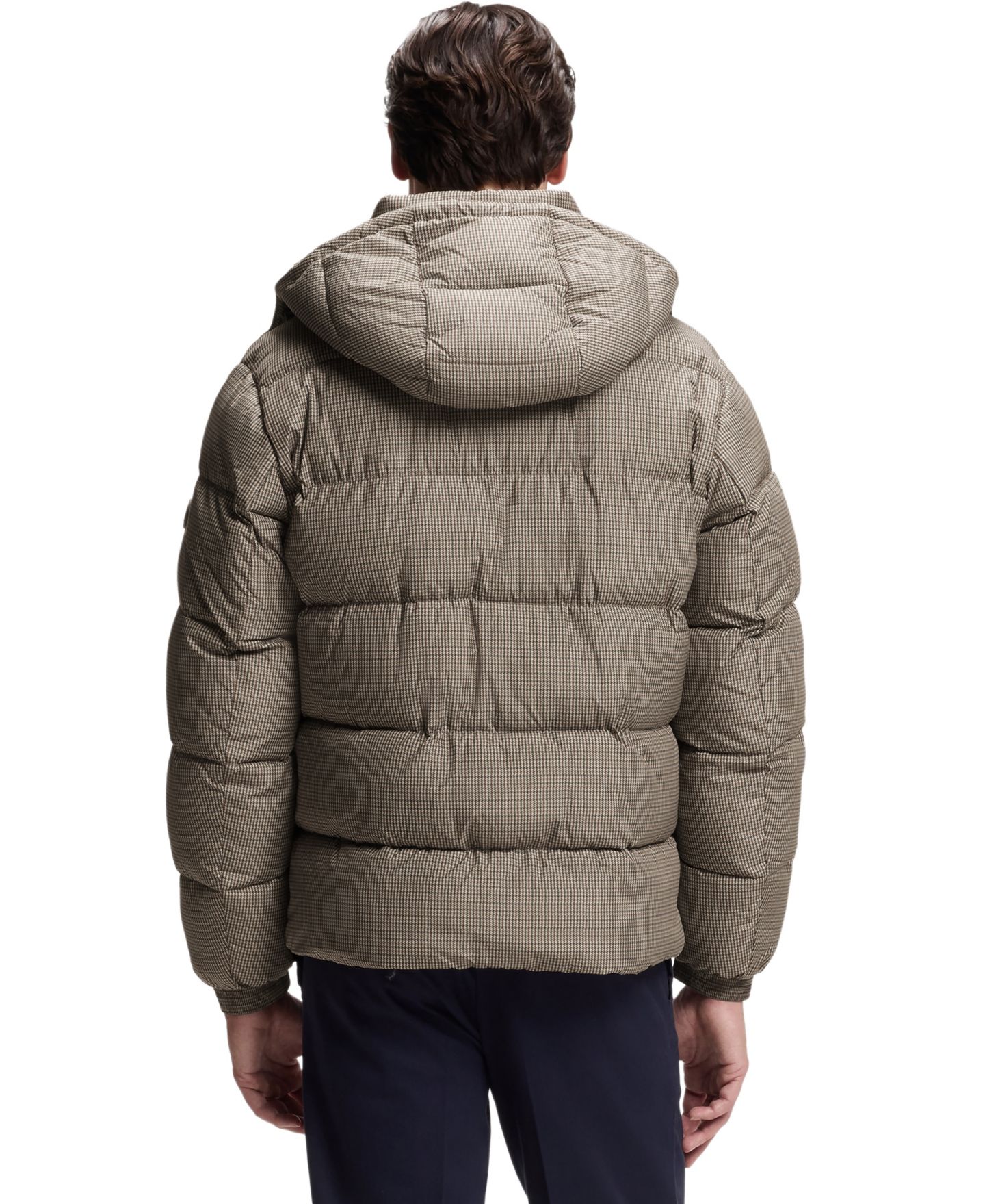 Мужская куртка Hugo Boss Water-Repellent Regular-Fit Puffer, цвет: Коричневый — фото 7