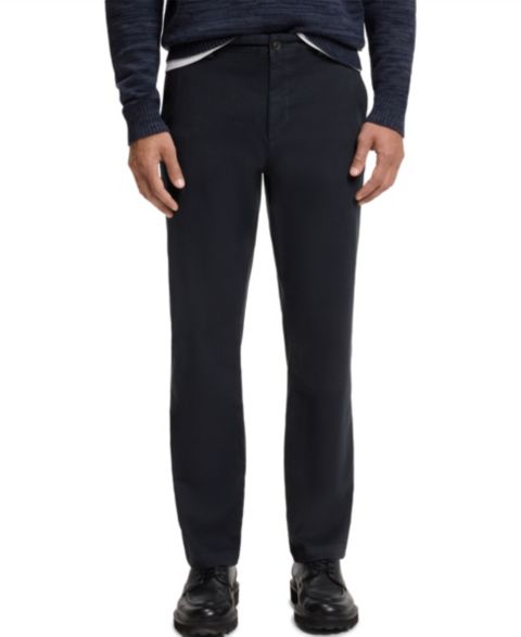 Мужские брюки Hugo Boss Slim Stretch Straight-Leg Chinos, цвет: Тёмный синий