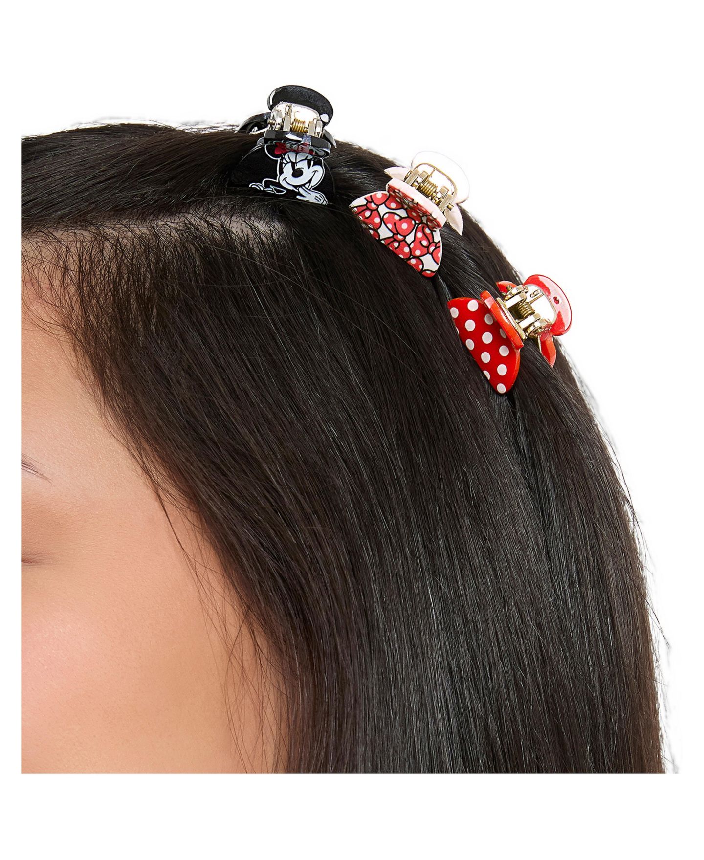 Аксессуары для волос Disney Minnie Mouse Small-Claw Hair Clips, 6-Piece Set для девочек, цвет: Красный — фото 3