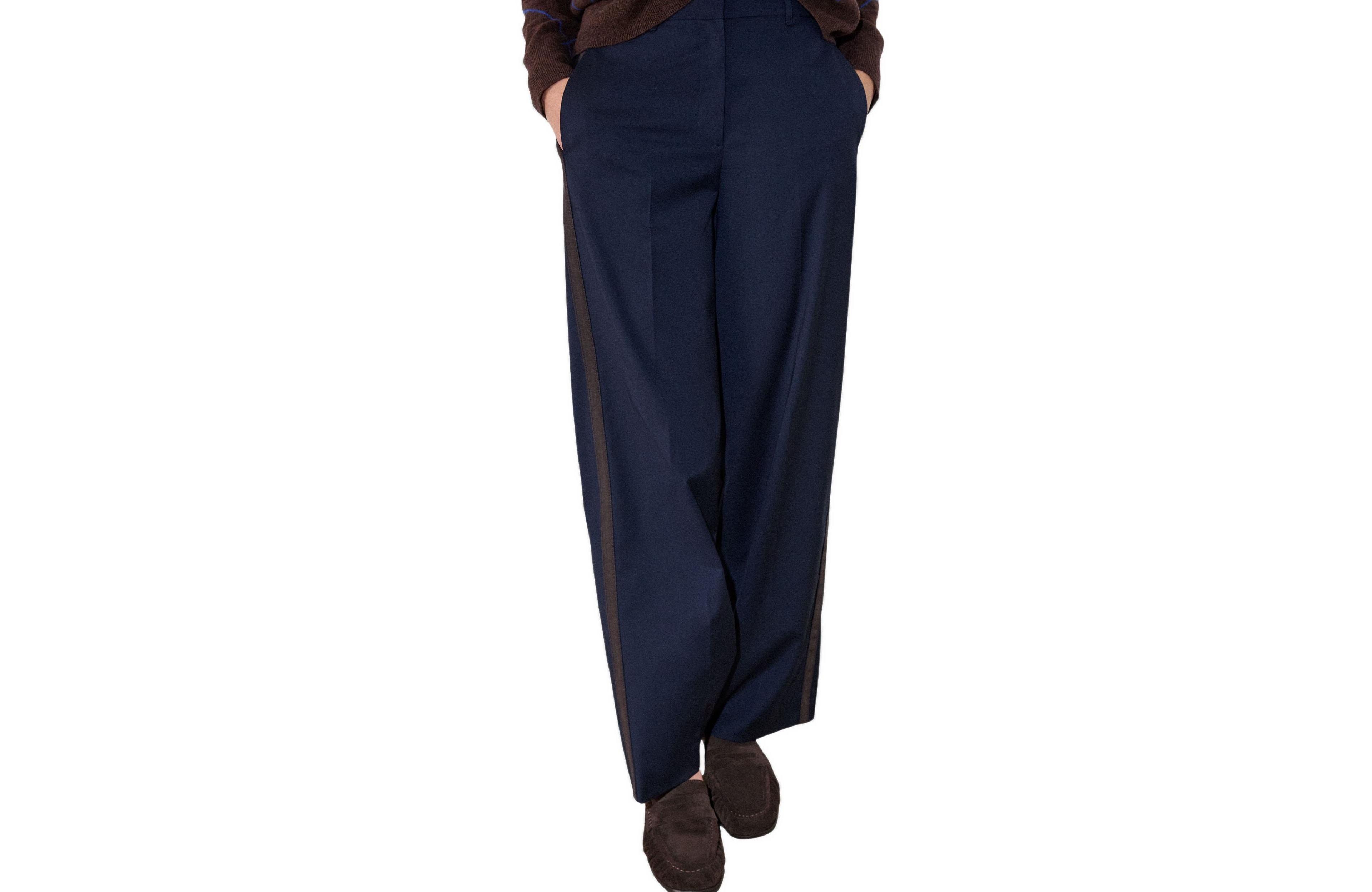 Whistles Women's Mid-Rise Side-Stripe Straight Trousers