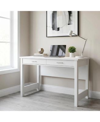  High Gloss White Wooden Computer Desk with Two Drawers