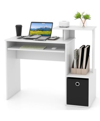 39.5 in Space-Saving Computer Desk with Pull-Out Keyboard Tray