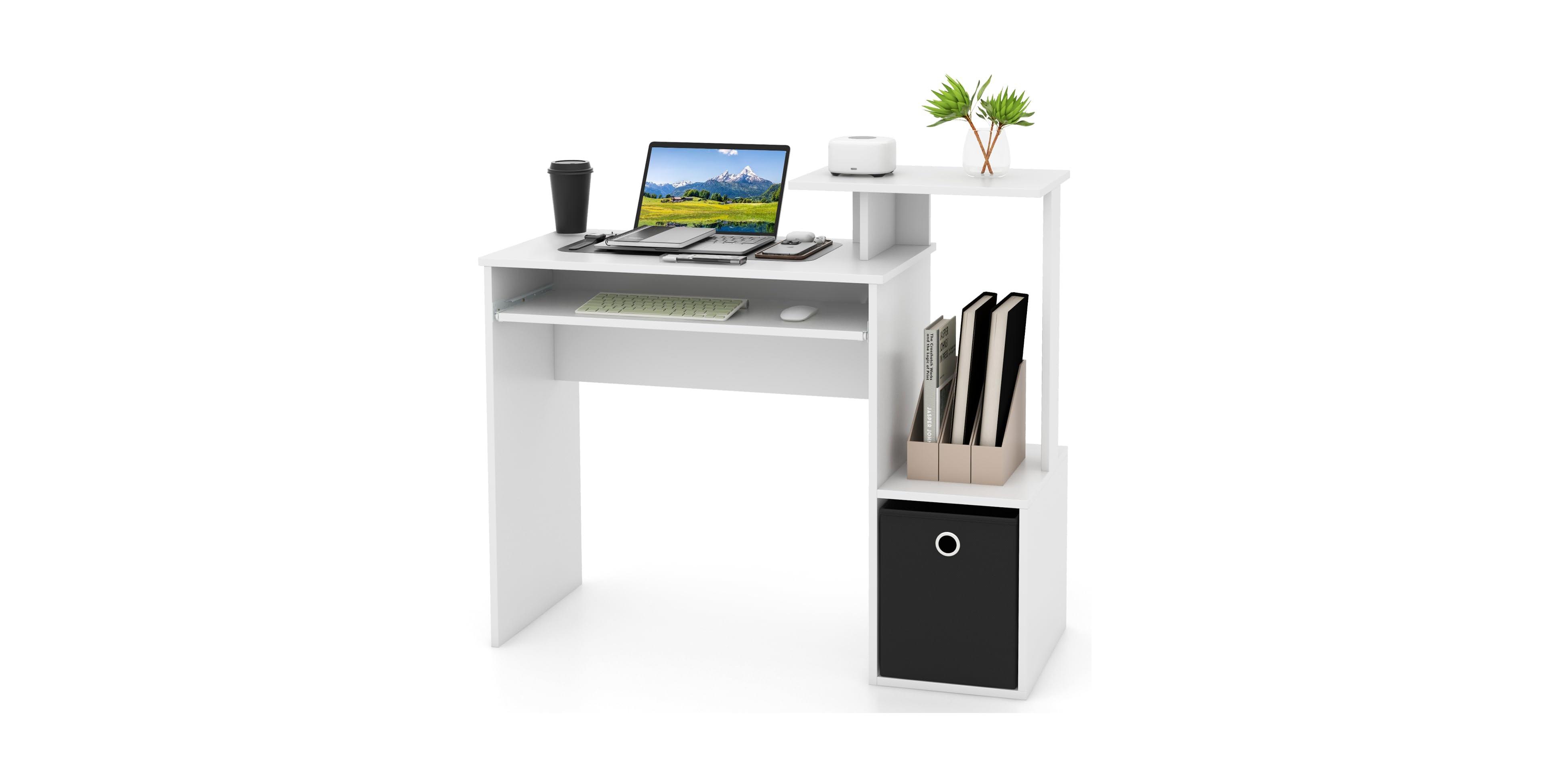Mecale 39.5 in Space-Saving Computer Desk with Pull-Out Keyboard Tray