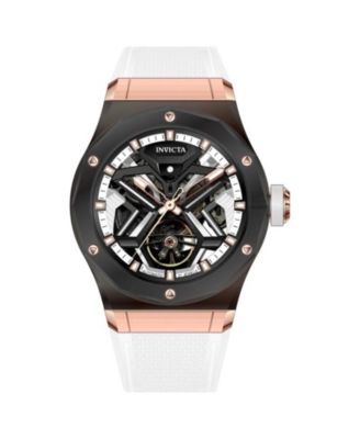 Men's Mechanical Celestial 70112 White Rubber Watch, 45mm, Water Resistant to 50 Meters