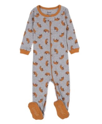 Baby Boys 0M -24M One-Piece Printed Cotton Long Sleeve Footed Pajamas