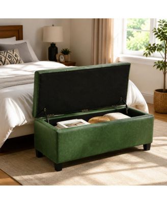 Storage Ottoman with Flip-Top Lid