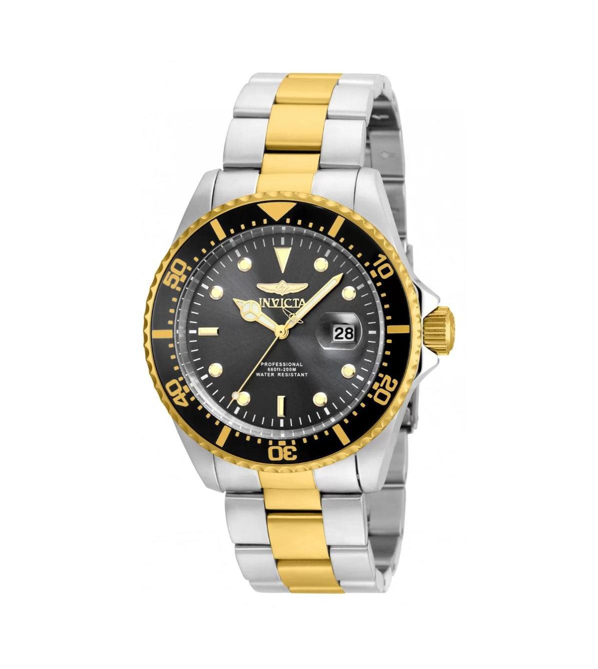 Invicta Men's Quartz Pro Diver 3-Hand Water-Resistant Two-Tone Stainless Steel Watch, 43mm - Gold/stainless steel