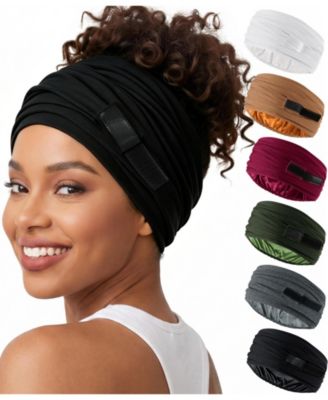 Satin-Lined Stretch Adjustable Head Wrap