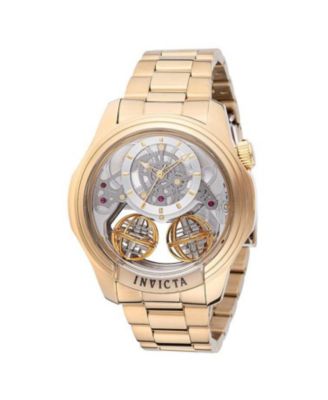 Men's 48900 Specialty Quartz Gold-Tone Stainless Steel Water-Resistant Watch, 46mm