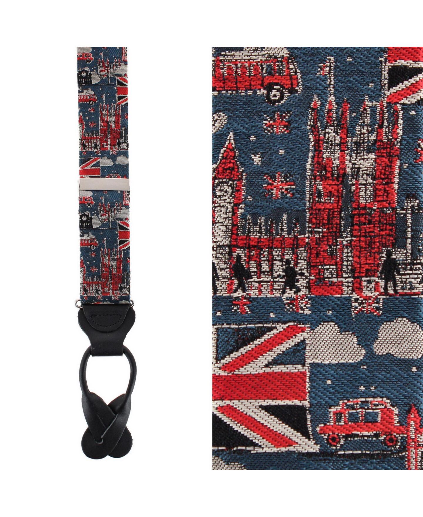 Мужские подтяжки Trafalgar Kensington Classic из шёлка с Y-образной спинкой, цвет: Тёмно-синий — фото 2