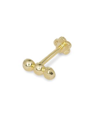 18G 7mm Triple Bead Labret Cartilage Stud