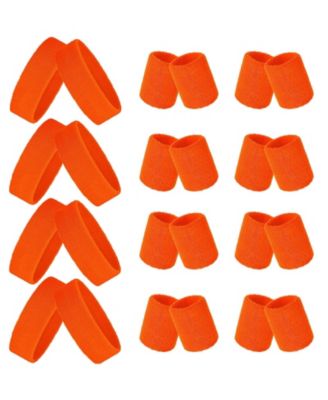 80s Neon Sports Head Wristbands 24 Piece Set