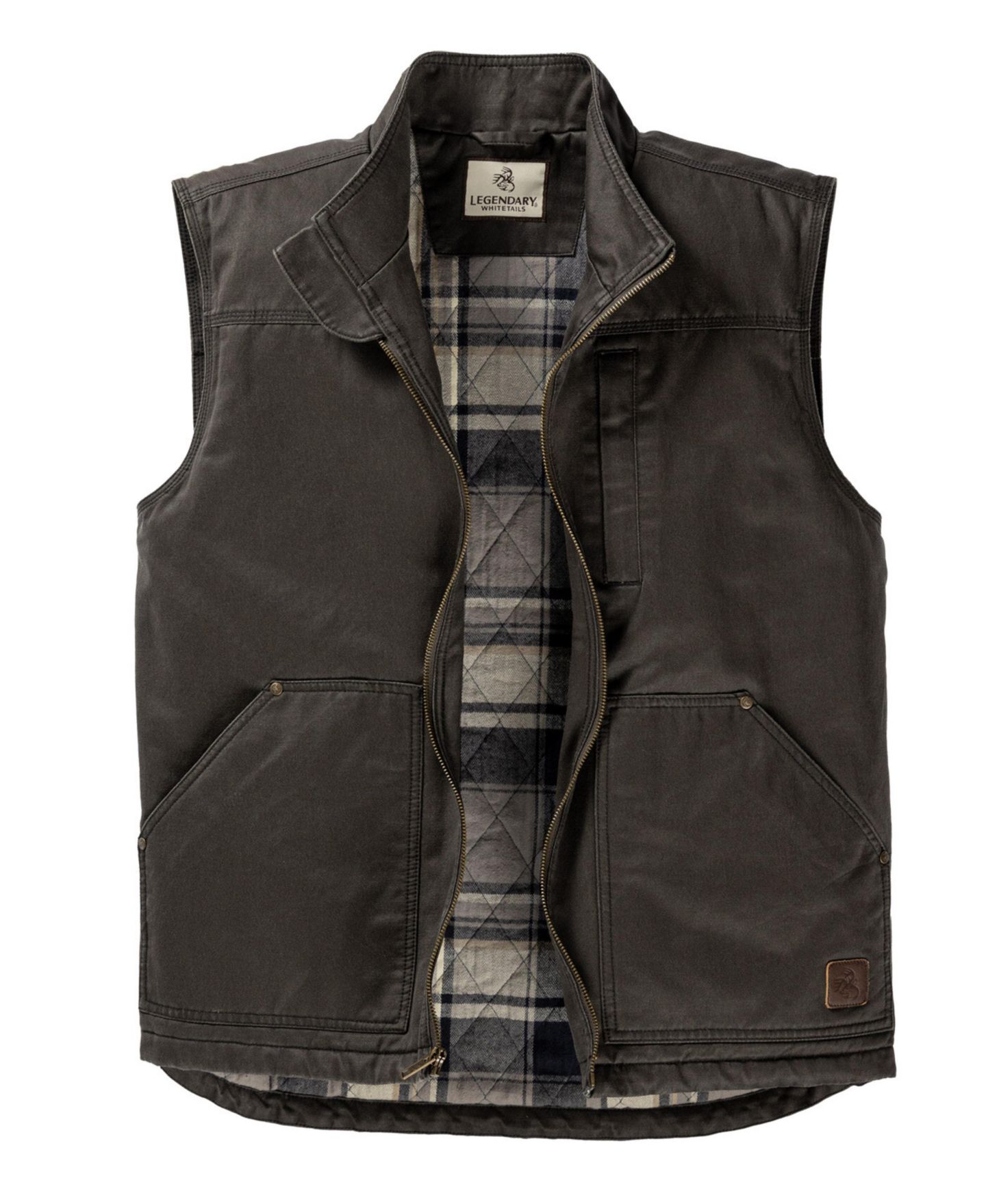 Мужской жилет Legendary Whitetails Big & Tall Journeyman Plaid Lined Water Resistant Vest, цвет: Tarmac — фото 3