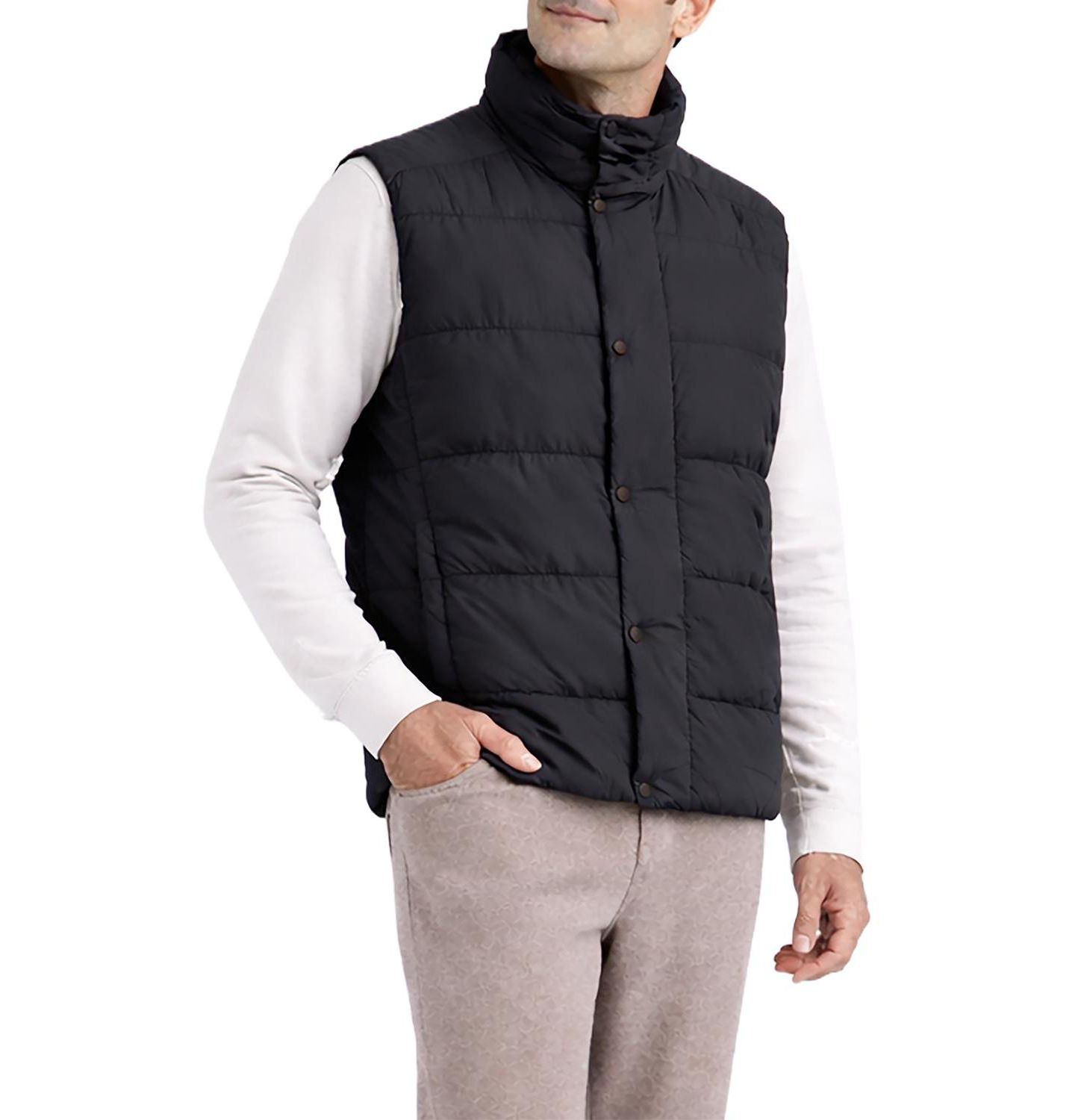 Мужской жилет Level 7 Office-Leisure Lightweight Water-Resistant Rain Pro Puffer Vest, цвет: Чёрный — фото 3
