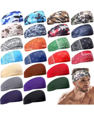 24 Pack Unisex Sports Sweat Headbands For Running Fitness Outdoor Activities
