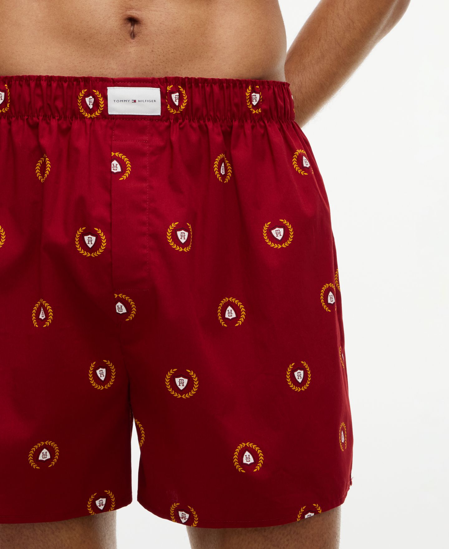Мужские трусы Tommy Hilfiger Classics Cotton Woven Boxer Shorts, 3-Pack, цвет: Красный / Пустынный небесно-голубой — фото 6