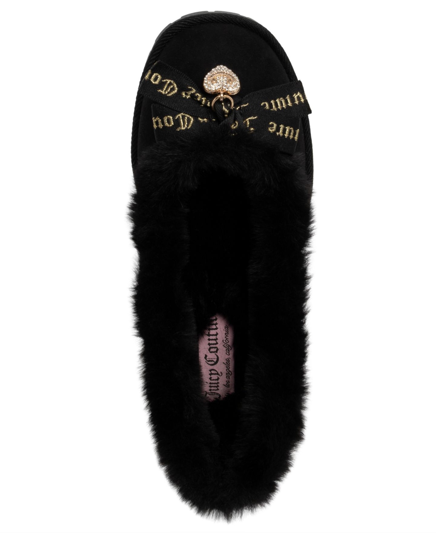 Женские балетки Juicy Couture Bobby Plush Round Toe Faux Suede Flats, цвет: Чёрный — фото 4