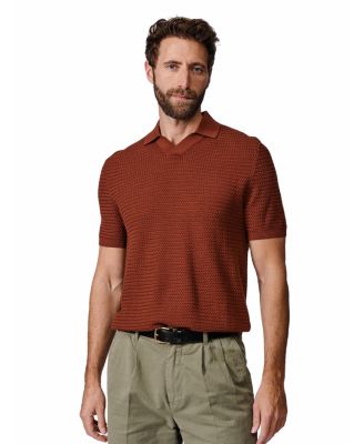 Men's Alford Knitted Texture Regular-Fit Cotton Polo Shirt
