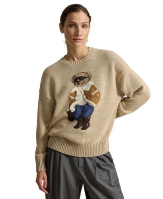 Women's Polo Bear Long-Sleeve Crewneck Sweater