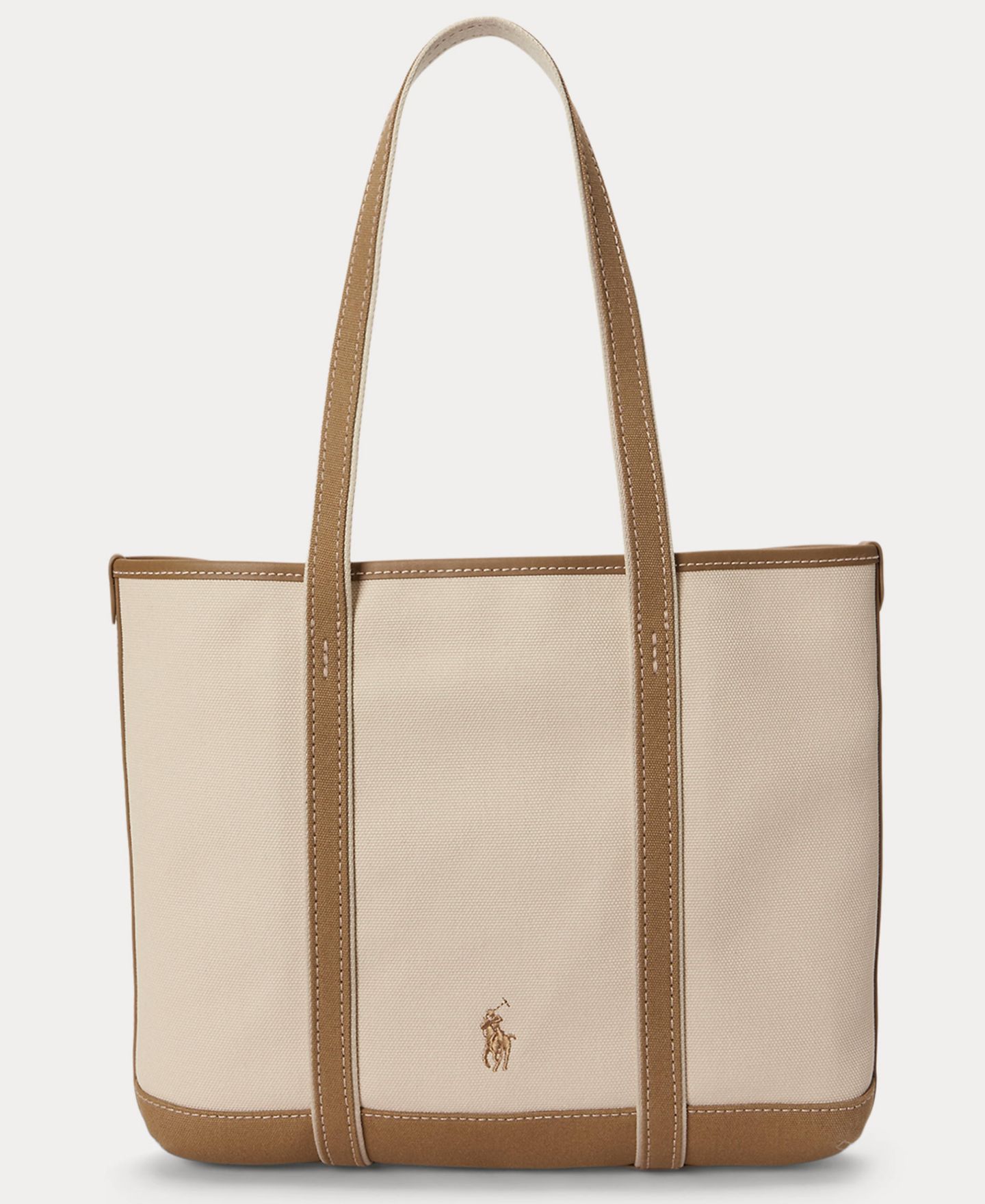 Женская сумка Polo Ralph Lauren Bear Small Shopper Tote, цвет: Экрю / Рыжевато-коричневый — фото 3