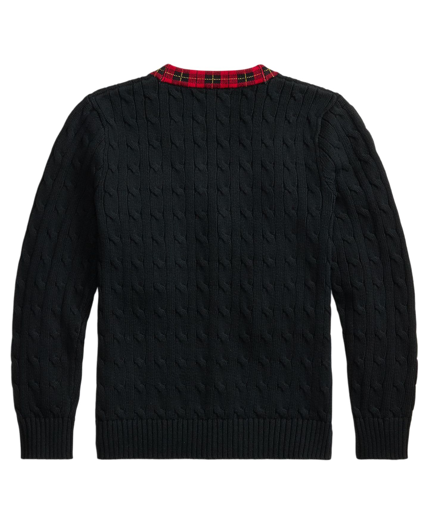 Кардиган Polo Ralph Lauren Cable-Knit Plaid-Trim для мальчиков, цвет: Чёрный — фото 5
