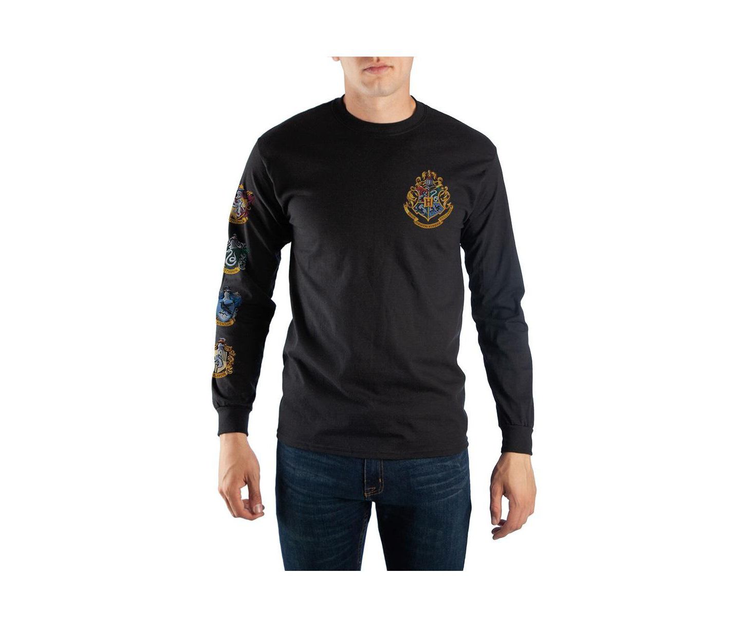 Мужская футболка Harry Potter Hogwarts House Long Sleeve, цвет: Чёрный — фото 1