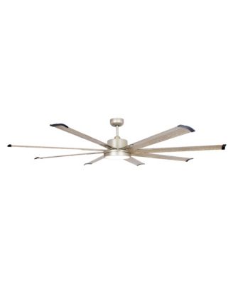 72" Integrated LED Nickel Ceiling Fan with Remote Control and Light