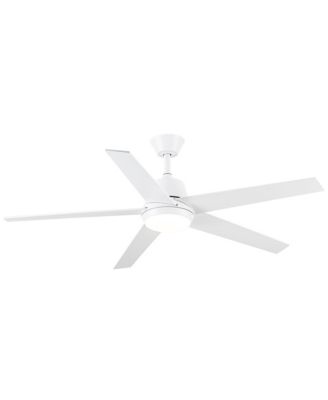 52-inch Modern Plywood 5-blade White Smart Ceiling Fan with Light and APP