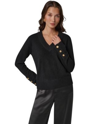 Women's Cashmere Long-Sleeve V-Neck Sweater