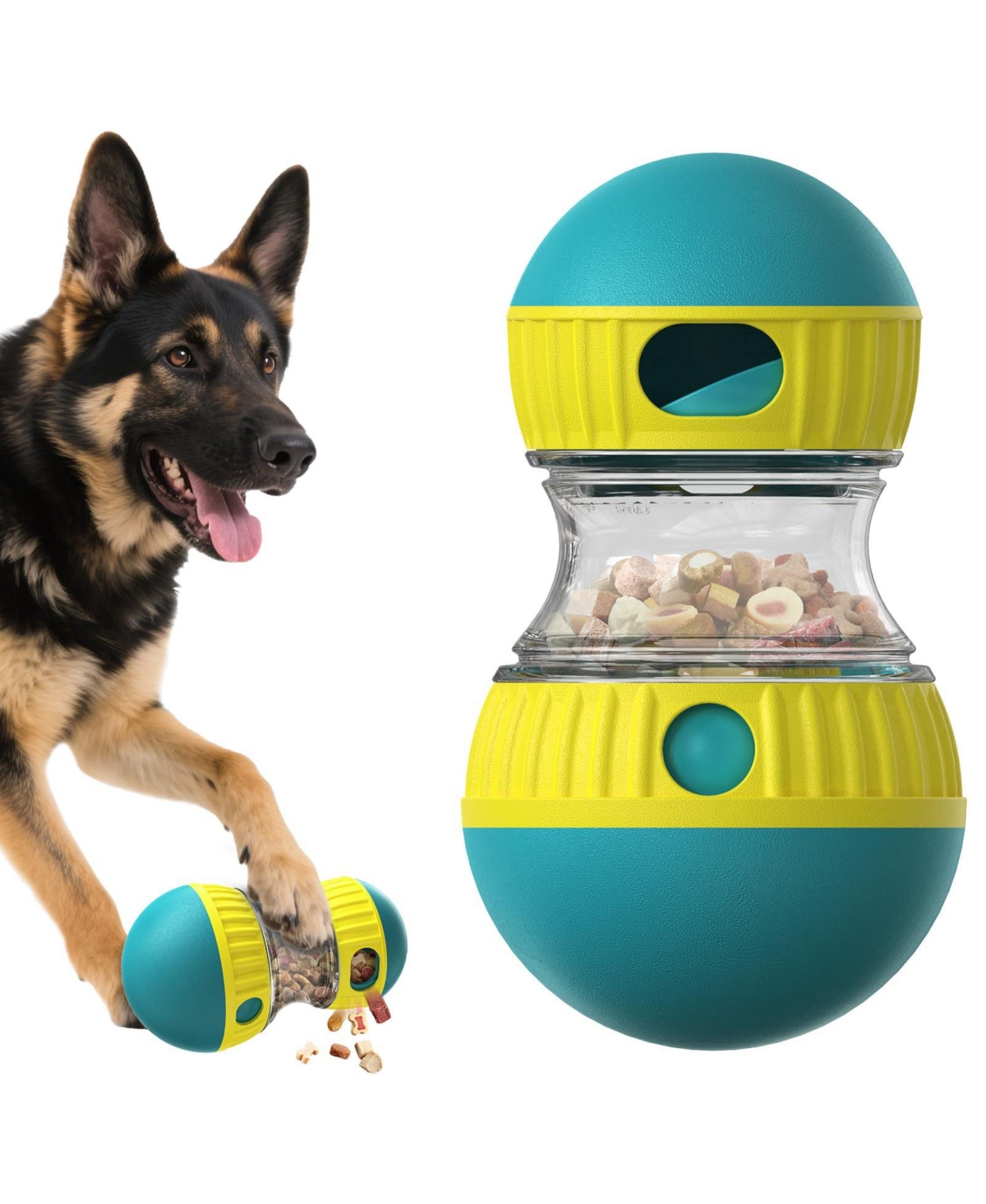 Magicorange Adjustable Dog Food Dispensing Puzzle Ball Interactive Slow Feeder For Medium Large Dogs