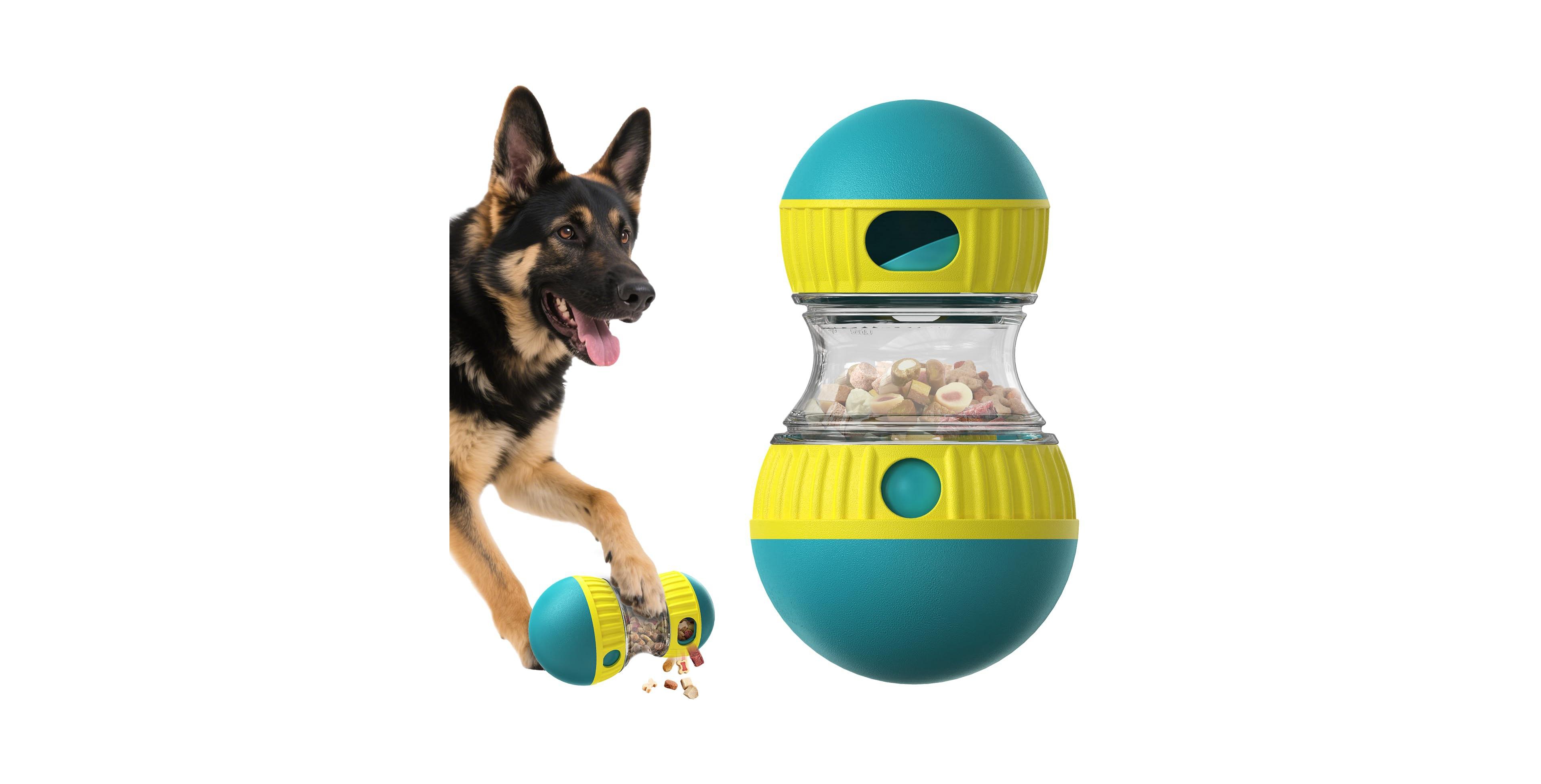 Magicorange Adjustable Dog Food Dispensing Puzzle Ball Interactive Slow Feeder For Medium Large Dogs