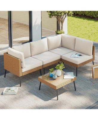 Modular Patio Furniture Set, 5-10 Piece Options