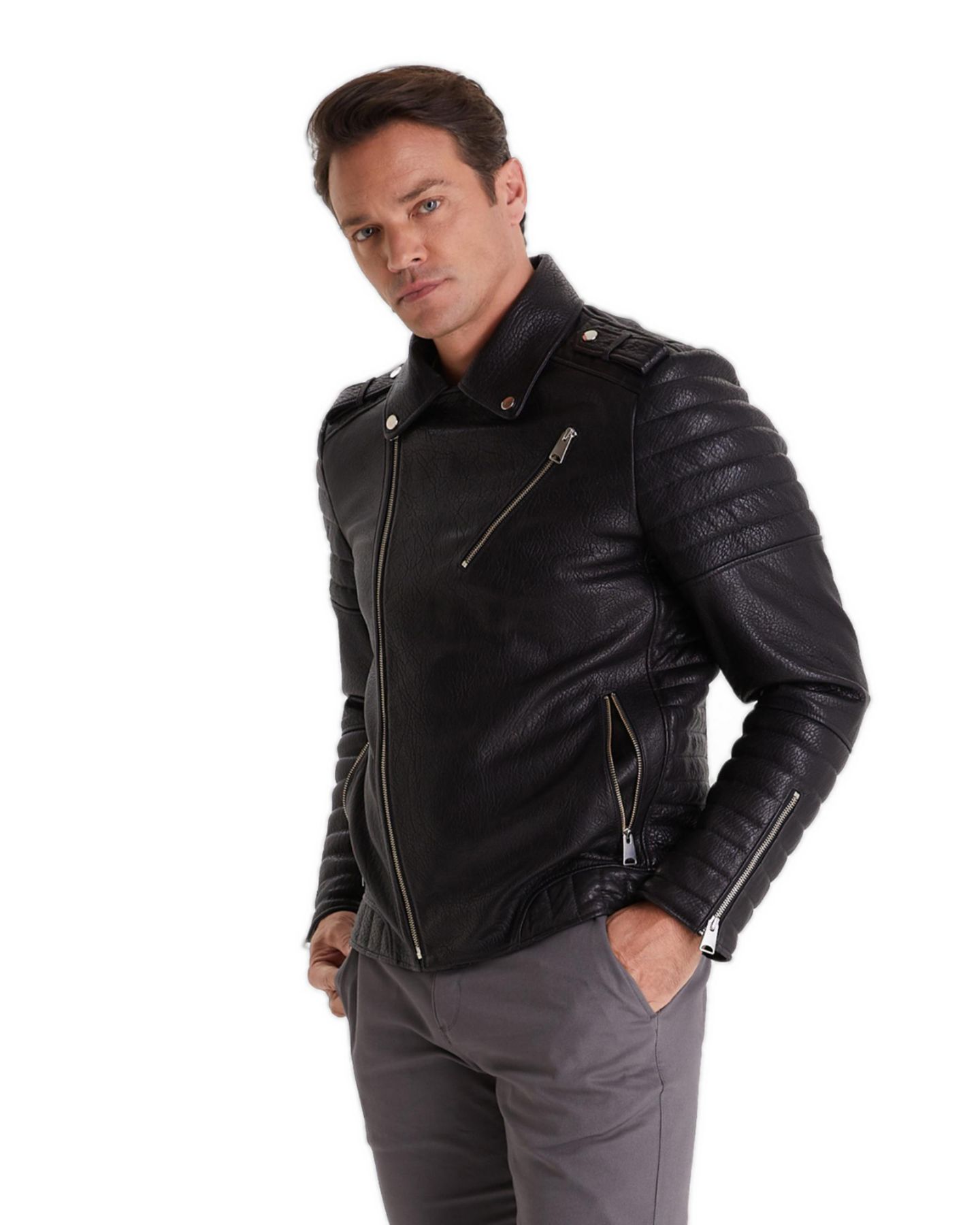 Мужская куртка Furniq UK Quentin Leather, цвет: Чёрный — фото 3