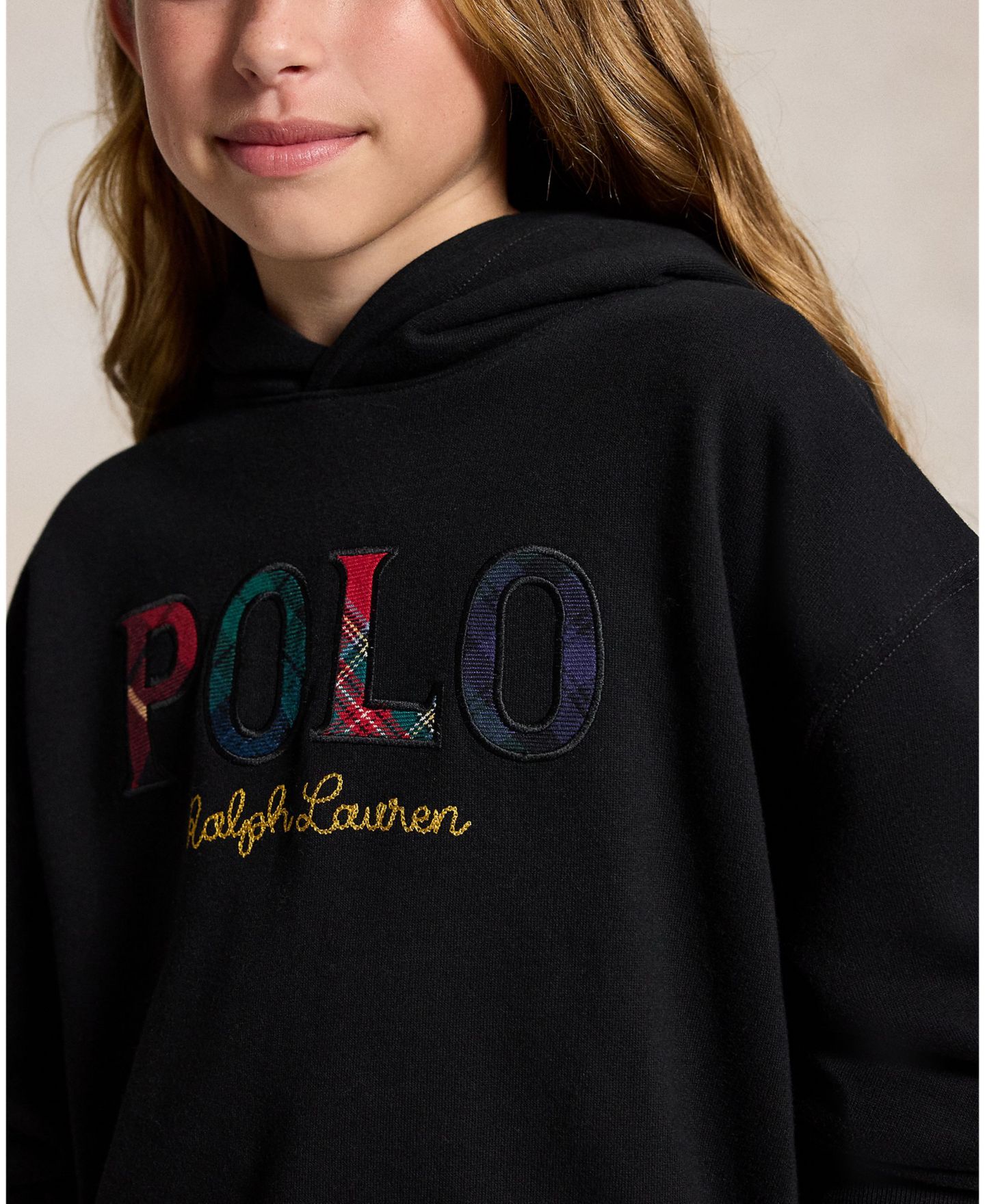 Худи Polo Ralph Lauren Logo Fleece для девочек, цвет: Чёрный — фото 2