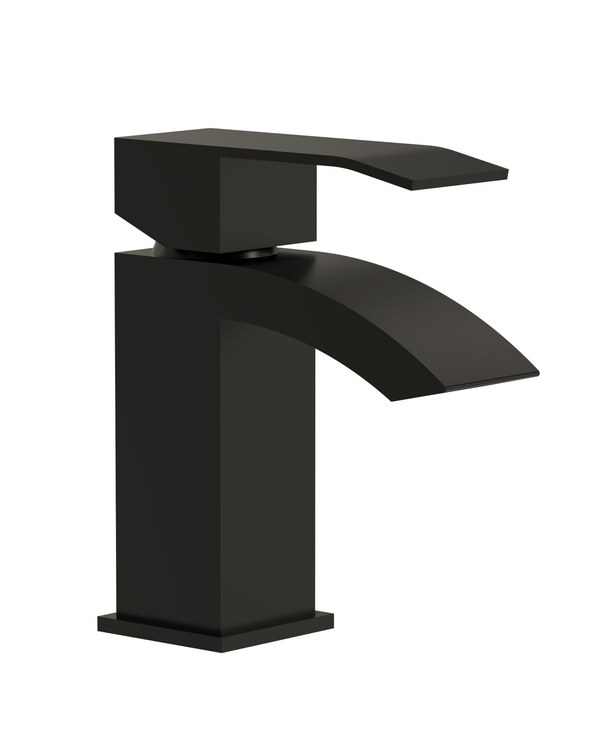 Everstein Single-Hole Deck-Mount Bathroom Sink Faucet Single Lever Wide Waterfall Spout Sink Faucet with Pop-Up Drain Brushed - Matte black