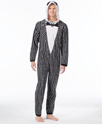 Briefly State Men's Jack Skellington Hooded One-Piece Pajamas ...