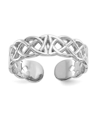 Polished Celtic Knot Toe Ring in 10k White Gold