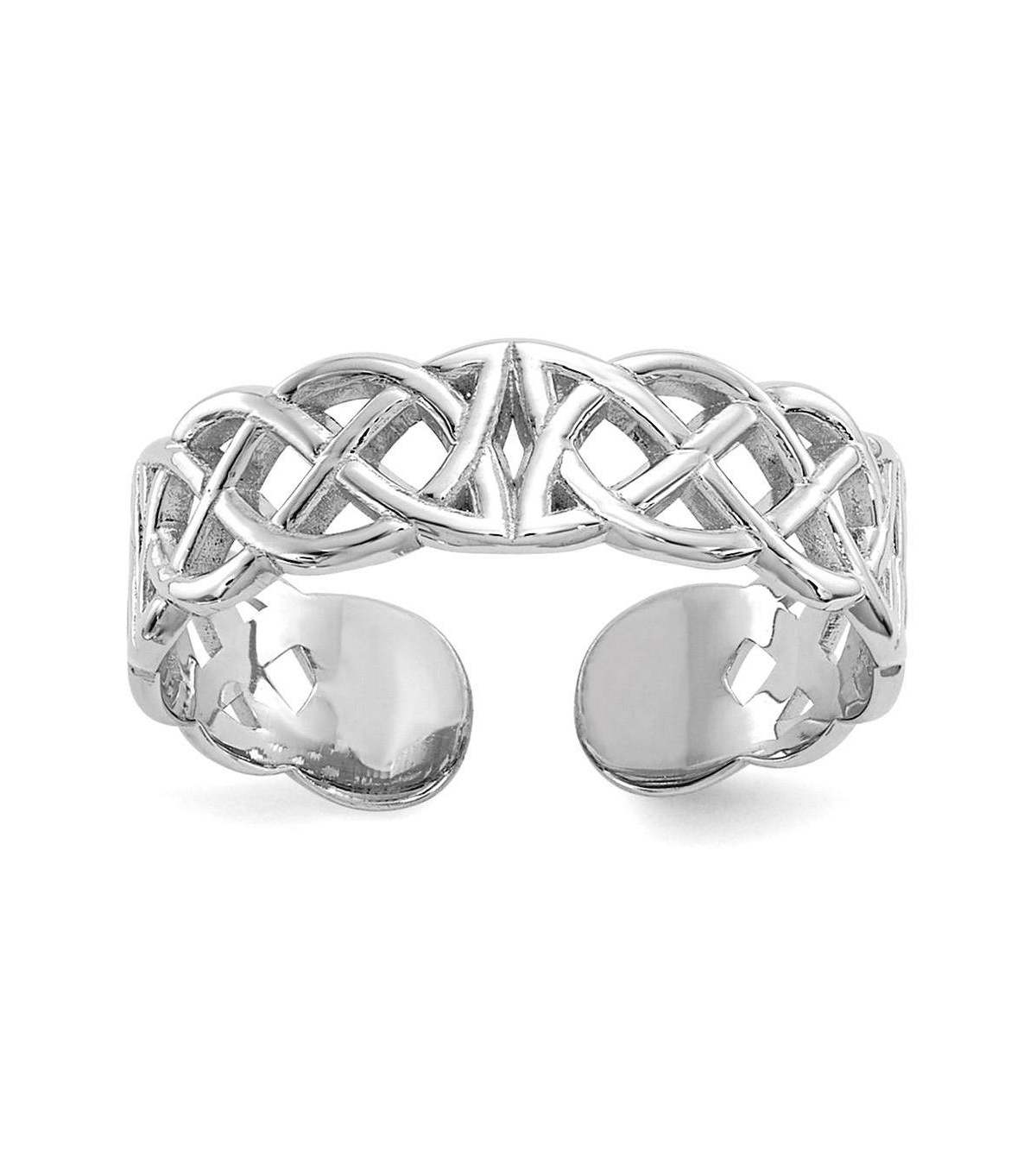Curata Jewelry Polished Celtic Knot Toe Ring in 10k White Gold