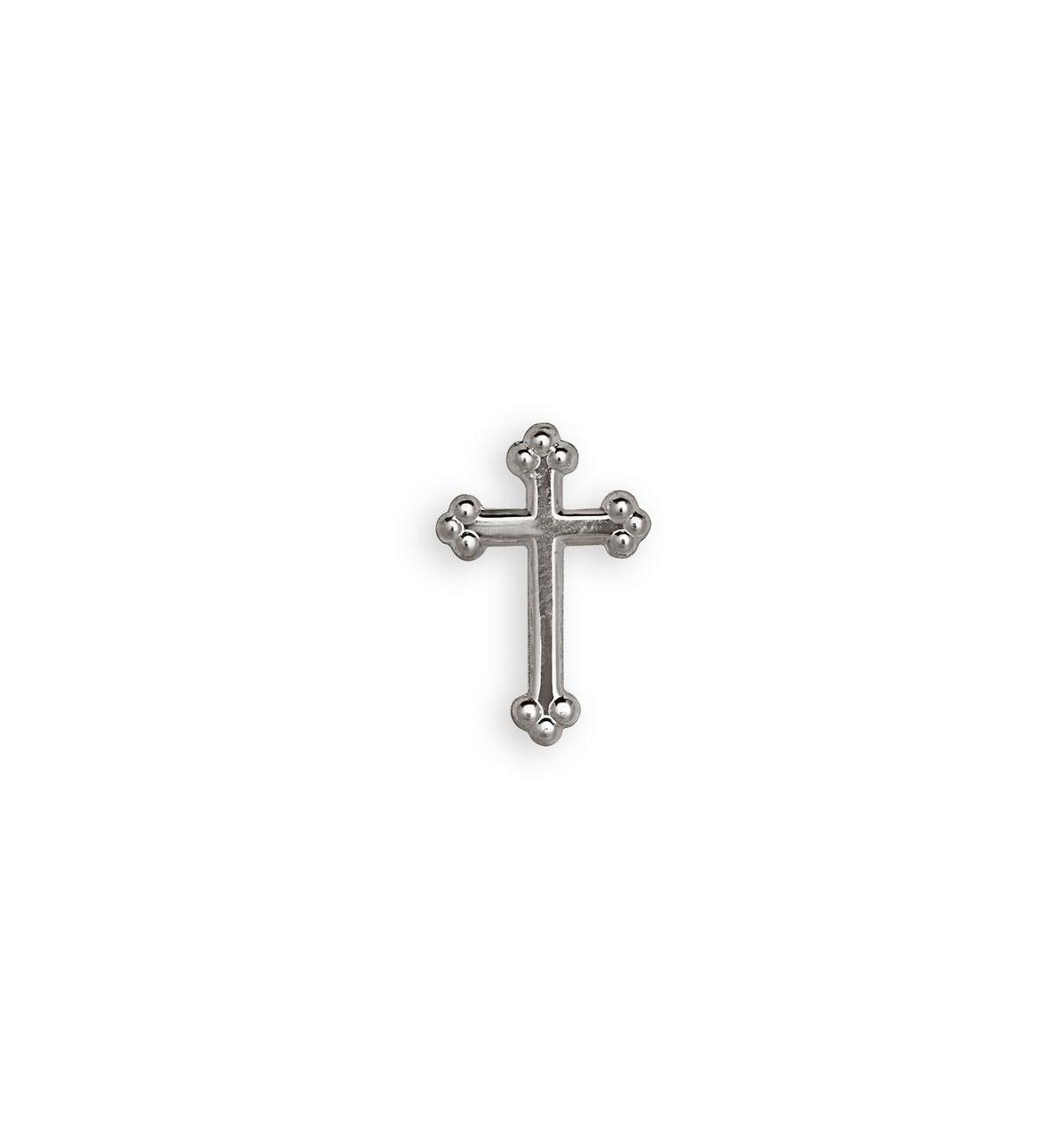 Curata Jewelry Solid 14k Yellow or White Gold Budded Cross Lapel Pin For Men
