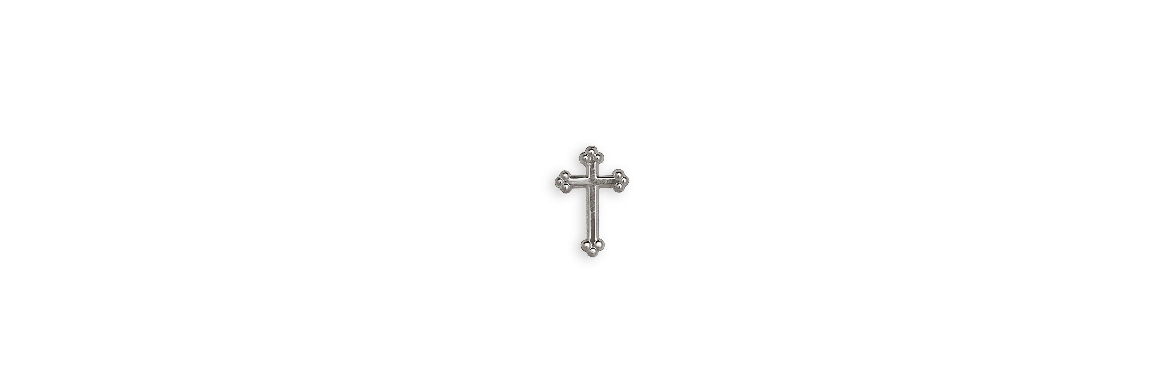 Curata Jewelry Solid 14k Yellow or White Gold Budded Cross Lapel Pin For Men