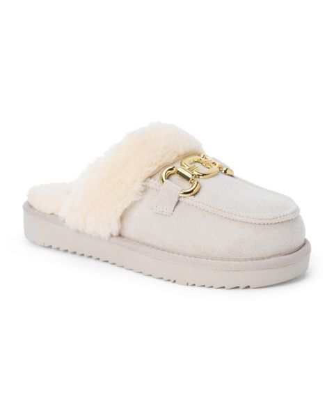 Женские сабо BEACH by Matisse Davos Lounge Mule Faux Shearling Embellished Round-Toe, цвет: Серый