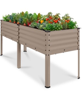 72x24x30in Elevated Galvanized Metal Garden Bed Corner Protectors