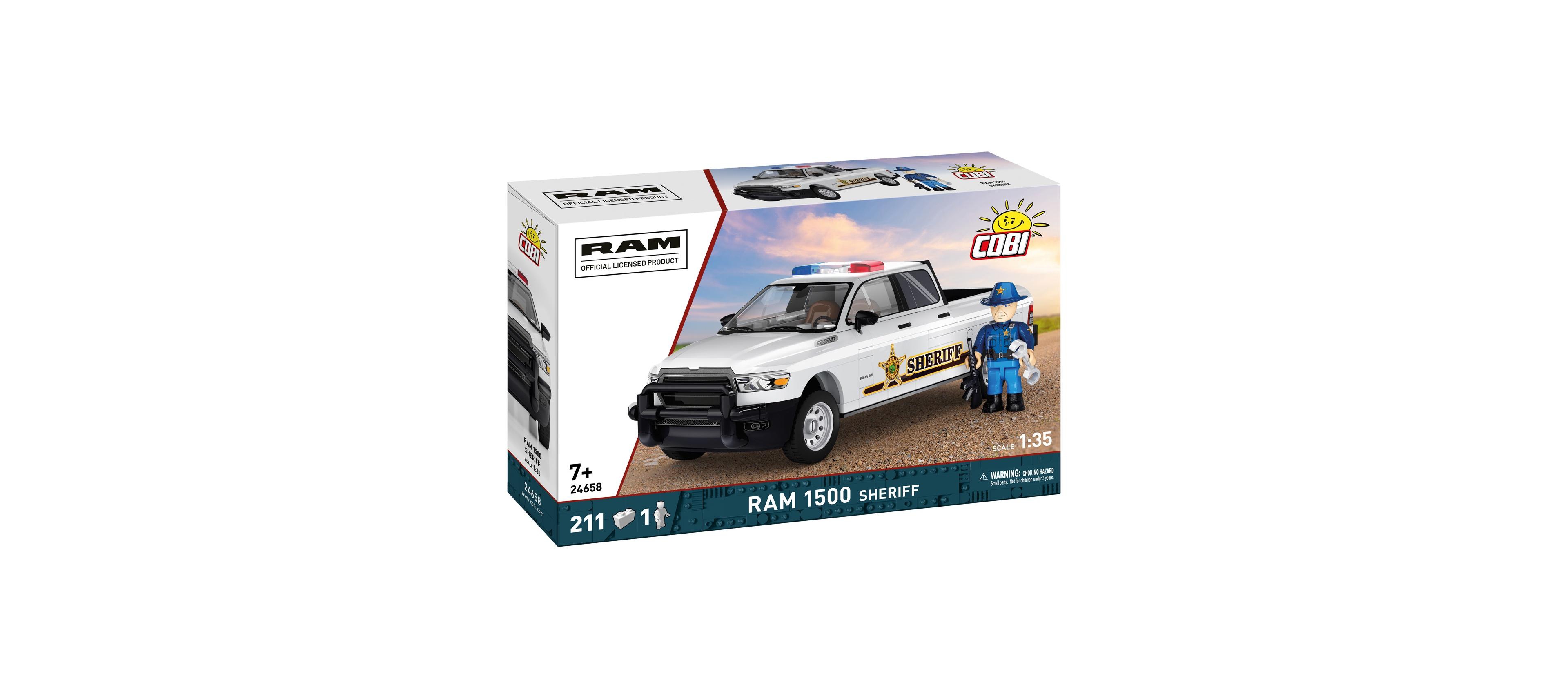 Cobi Ram 1500 Hemi Sheriff 1:35 Scale Collector Model 211-Piece Building Set, Ages 7+