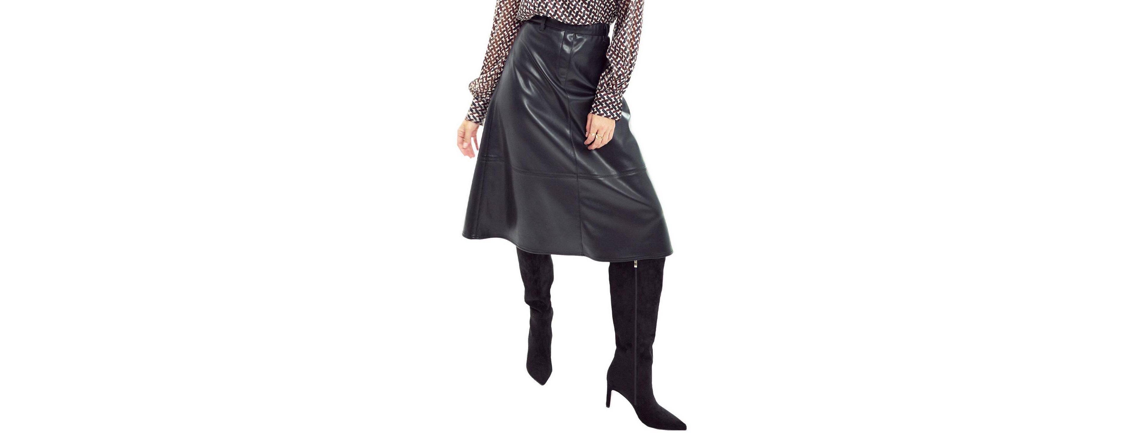 Elle Collection Women's Faux Leather Skirt