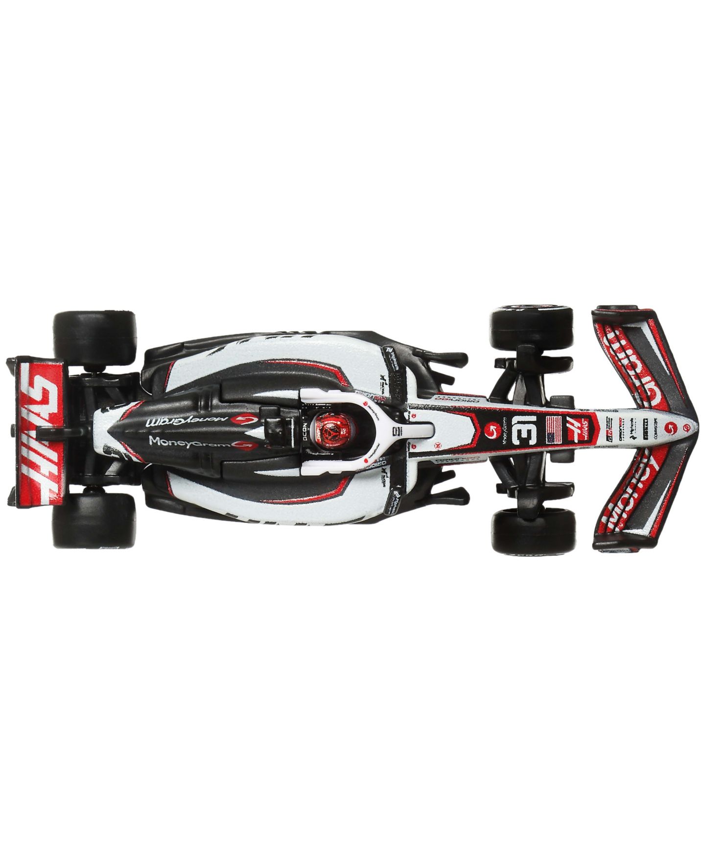 Набор Hot Wheels из 2 литых гоночных машин MoneyGram Haas F1 Team Premium, 1:64 — фото 4