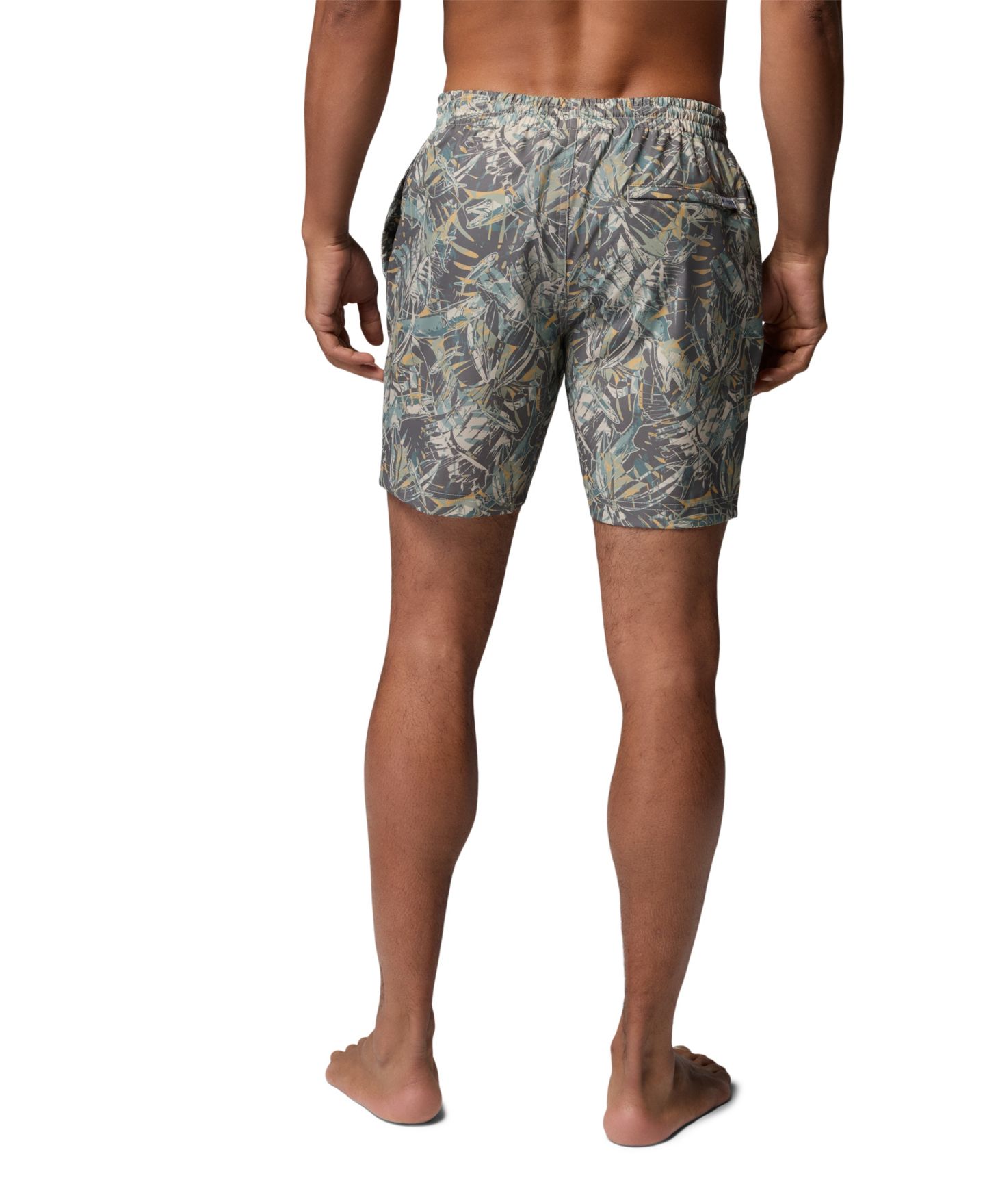 Мужские шорты Columbia PFG Rambler Print Water Shorts, 6" inseam, цвет: Тёмно-синий — фото 8